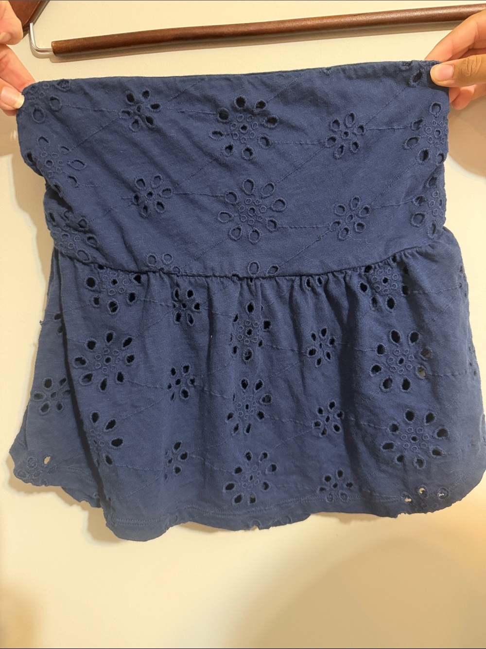 American Eagle Outfitters Navy Blue Eyelet Tube Top